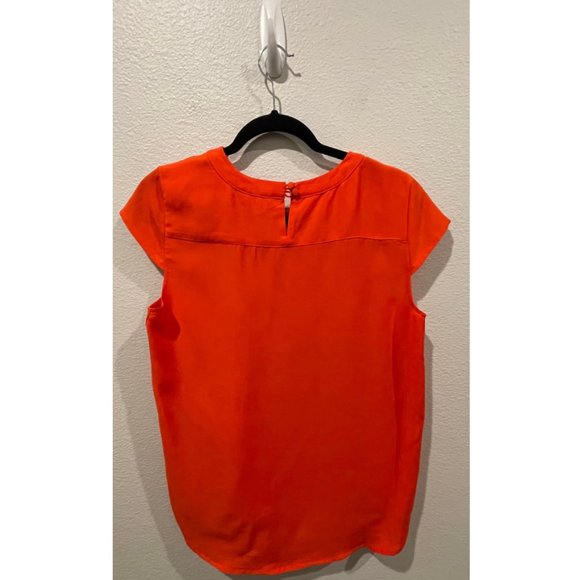 J.CREW Red Orange Short Sleeve Blouse - Picture 3 of 3